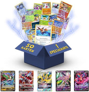 Pokemon Karten deutsch 50 Verschiedene Original Pokemon Karten + 1 V, VMAX, VSTAR oder Gx + 1 Selten + 3 Holo Rare 1 zufällige Pikachu, Glumanda, Bauz, Evoli aktuelle Sets + 1 Heartforcards® Toploader
