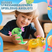 Axolotl Squishy Stressabbau-Spielzeug Glitzer Fidget-Spielzeug Niedliches Axolotl Spielzeug aus Spielzeug Partygeschenke Angstabbau Squishy-Spielzeug (Blau)