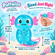 Axolotl Squishy Stressabbau-Spielzeug Glitzer Fidget-Spielzeug Niedliches Axolotl Spielzeug aus Spielzeug Partygeschenke Angstabbau Squishy-Spielzeug (Blau)
