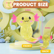 Axolotl Squishy Stressabbau-Spielzeug Glitzer Fidget-Spielzeug Niedliches Axolotl Spielzeug aus Spielzeug Partygeschenke Angstabbau Squishy-Spielzeug (Blau)