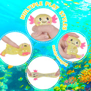 Axolotl Squishy Stressabbau-Spielzeug Glitzer Fidget-Spielzeug Niedliches Axolotl Spielzeug aus Spielzeug Partygeschenke Angstabbau Squishy-Spielzeug (Blau)