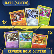 Pokemon Karten deutsch 50 Verschiedene Original Pokemon Karten + 1 V, VMAX, VSTAR oder Gx + 1 Selten + 3 Holo Rare 1 zufällige Pikachu, Glumanda, Bauz, Evoli aktuelle Sets + 1 Heartforcards® Toploader